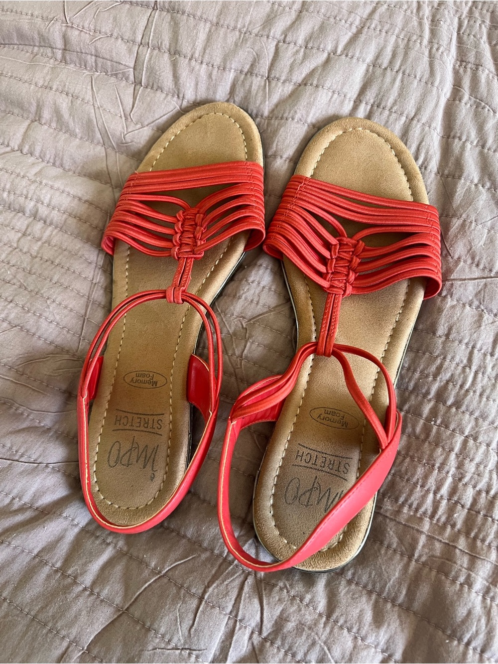 Impo Red Strappy T-Loop Women's Sandals